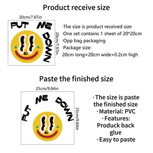Sticker WC clown sourire Put Me Down autocollant PVC 20x20cm pour décoration salle de bain