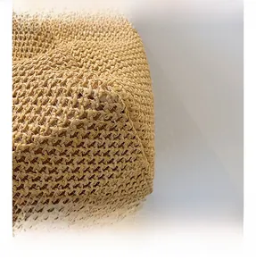 Close-up of the intricate cross-weave texture and premium fabric on this woven tote bag