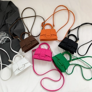 French style mini square handbags with quilted texture in six vibrant fashion colors