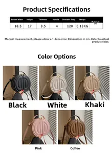 Detailed size specifications for the circular PU leather crossbody bag with dimensions