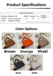 Detailed size specifications and five color options for this quilted crossbody bag