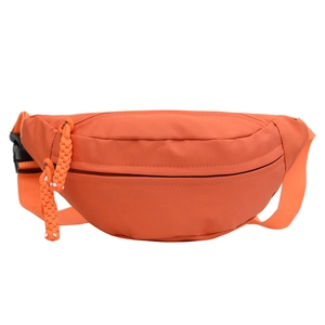 Vibrant orange sporty crossbody chest bag with adjustable strap and textured fabric
