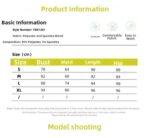 Size chart for slim fit off-shoulder dress with polyester fabric measurements