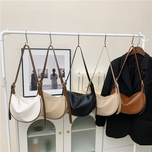 Minimalist hobo bags in 5 colors: white, beige, black, apricot, and brown PU leather