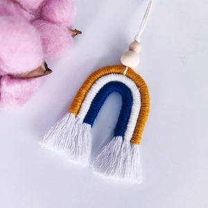 Pendentif arc-en-ciel tissé à la main en coton pour la décoration de la maison