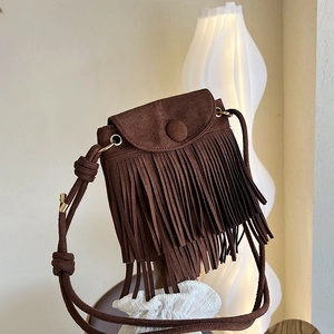 Sac Bandoulière À Franges Femmes Similicuir Suédé Gland Bohème Petit Sac Carré Téléphone Vintage Rétro Street Style Sac À Épaule