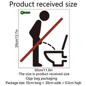 Adesivo per WC in PVC Non urinare in piedi decorazione per bagno misura 30x35 cm
