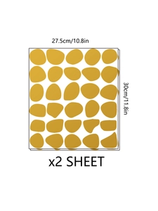Golden irregular dot wall decals for living room, set of 2 sheets, 27.5x30cm DIY stickers