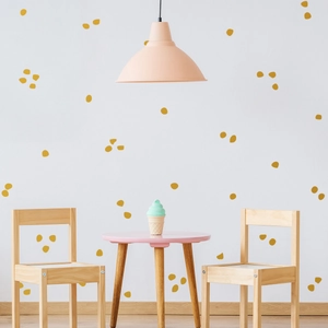 Irregular gold dot wall decals for kids bedroom decor with minimalist matte gold stickers
