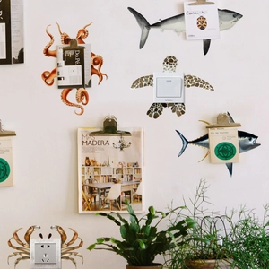 Ocean creature light switch stickers with realistic sea life decals for kids room