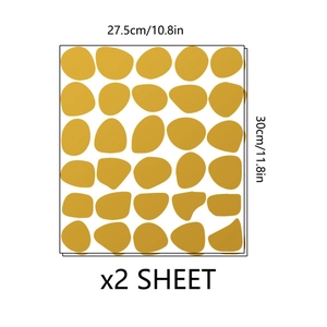 Set of 2 sheets of gold irregular polka dot wall stickers for living room decor