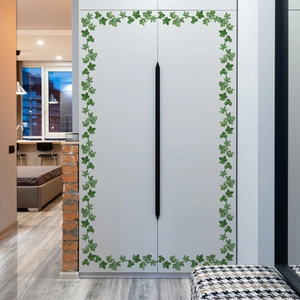 Artificial Green Ivy Vine Wall Stickers Waterproof PVC Removable Plant Leaf Decals For Baseboard Home Decor