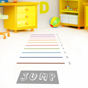 Colorful kids indoor jump long jump floor stickers set with 1-10 numbered scale lines