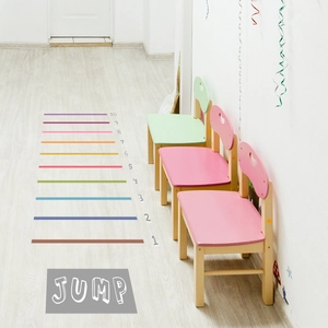 Colorful kids jump distance floor stickers set for preschool sensory motor play area