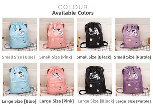 Detailed comparison of waterproof nylon drawstring bags in various colors and sizes