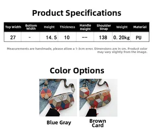 Detailed size chart for the PU leather waist bag showing dimensions and strap length