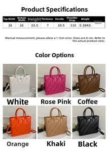 Detailed size specifications for women's crossbody bag with elegant flower buckle