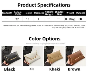 Tabella taglie e opzioni colore per la pochette a busta in pelle PU vintage