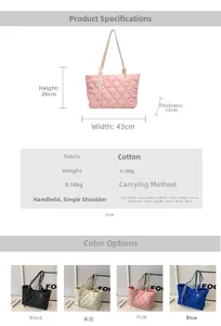 Detaillierte Größentabelle und Spezifikationen für die minimalistische Stepptasche