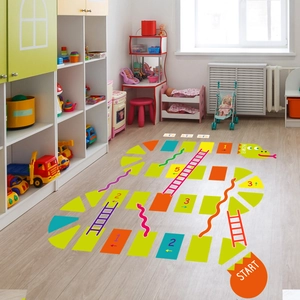 Colorful Snake and Ladders PVC floor stickers for kids room indoor educational game