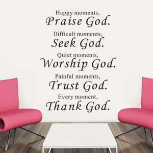 Black vinyl wall decal with inspirational English quotes for home office decor