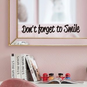 Sticker mural miroir Don't Forget to Smile pour décoration murale de chambre
