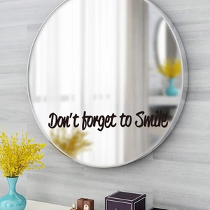 Miroir mural rond moderne avec inscription Don't forget to Smile pour la décoration