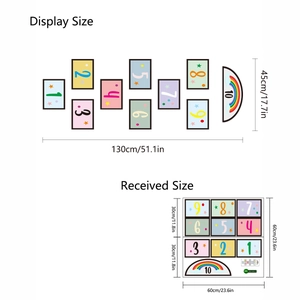 Colorful hopscotch floor decals with numbers and rainbow for kids room wall decor