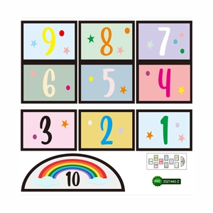 Colorful hopscotch floor decals for kids featuring numbers 1 to 10 in macaron PVC stickers