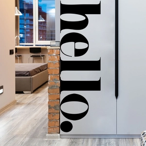 Modern Minimalist Hello Letter PVC Wall Sticker Removable Black Art Word Decal For Living Room Bedroom Home Office Decor