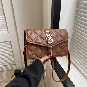 Gesteppte Umhängetasche Aus PU Leder Mit Metallquaste Goldenem S Logo Quadratische Schultertasche Für Damen Stilvoll