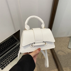 Mini Sac à Épaule Femme en Cuir PU Texturé Litchi Petit Sac à Main Carré Tendance Avec Bandoulière Amovible Quotidien