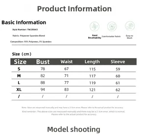 Size chart for women knit dress showing bust and waist measurements in cm and inches