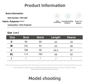 Size chart for women's blazer showing measurements for S to XL and material details