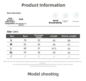 Size chart showing S to XL dimensions for the square neck long sleeve knitted top