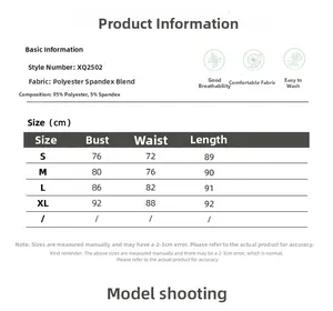 Size chart for plaid mini dress showing measurements in cm and fabric material details