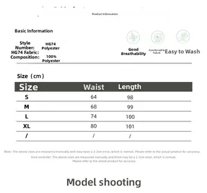 Size chart for elegant satin maxi skirt detailing waist and length from S to XL