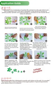 Step-by-step installation guide for wall decals with transfer film application