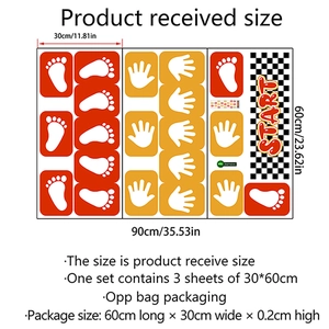 Cartoon hand foot print floor stickers for kids room sensory training PVC wall decals