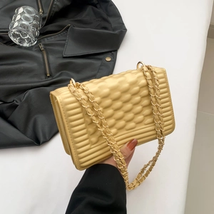 Korean Style PU Leather Quilted Small Square Bag For Women Fashion Trendy Chain Shoulder Bag Luxury Daily Crossbody Messenger Bag