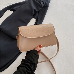 Borsa Sottobraccio in Pelle PU Retrò da Donna Borsa a Tracolla Piccola Quadrata con Motivo Coccodrillo Moda Quotidiana