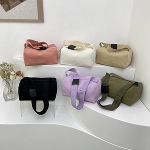 Minimalist corduroy crossbody bags in six colors with adjustable wide straps for women