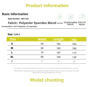 Detailed size chart for women's straight-leg trousers showing waist and length measurements