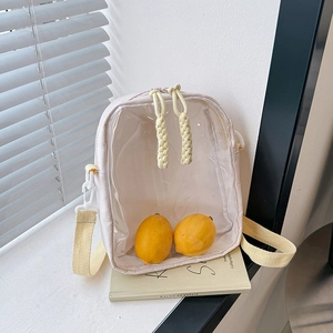 Nylon Umhängetasche Transparentes PVC Fenster Verstellbarer Gurt Lässige Mini Quadratische Handtasche Streetwear Messenger Für Frauen Leicht