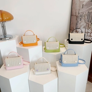 Stylish woven crossbody bag set in multiple colors with elegant chain straps for women