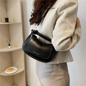 Women PU Leather Hobo Shoulder Bag With Knot Handle Chic Half Moon Handbag Crossbody Bag For Daily Commute Street Style
