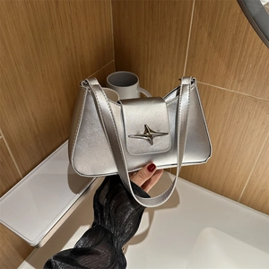 Borsa Da Spalla Sottobraccio In Pelle PU Con Fibbia A Stella Borsa Baguette Minimalista Per Donna Moda Quotidiana