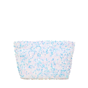 Chic iridescent sequin crossbody bag with a shimmering trapezoid design for women