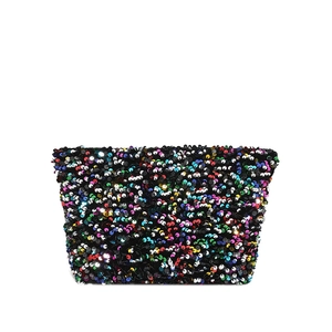 Fashionable sequin handbag for women with colorful round sequins on a trapezoid pouch