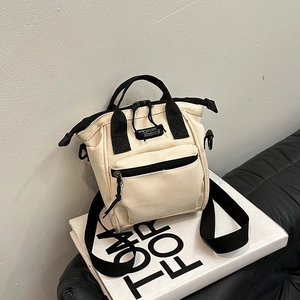 Mini Sac Bandoulière en Toile pour Femmes Petit Sac à Épaule Avec Bandoulière Réglable Poche Zippée Style Sport Décontracté
